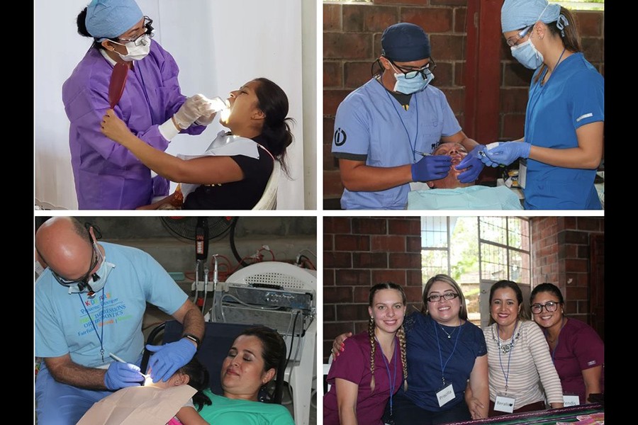 Collage of images from dental mission trip