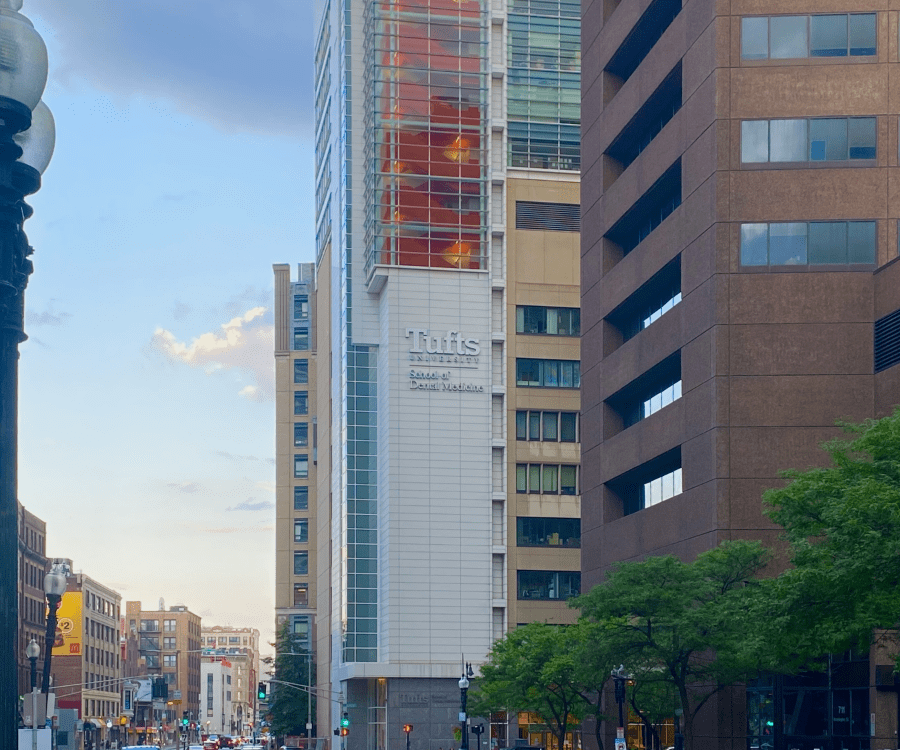 Outside view of dental school building