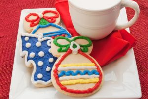 Christmas cookies on a plate. 