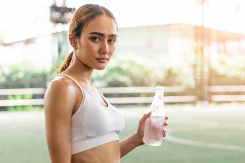 Woman experiencing signs of dehydration